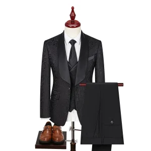 Costume Trois Pièces Formel pour Invité de Mariage | Imprimé Fleuri