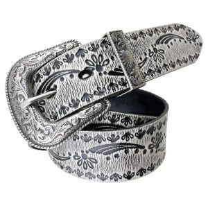Ceinture Western en Cuir Blanc