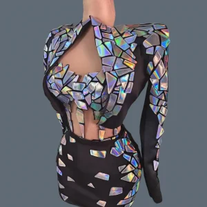 Robe de festival “Mirror Shards” holographique